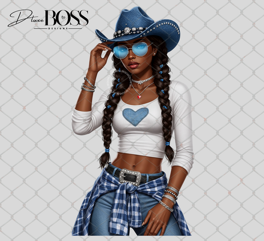 Denim Cowgirl Png