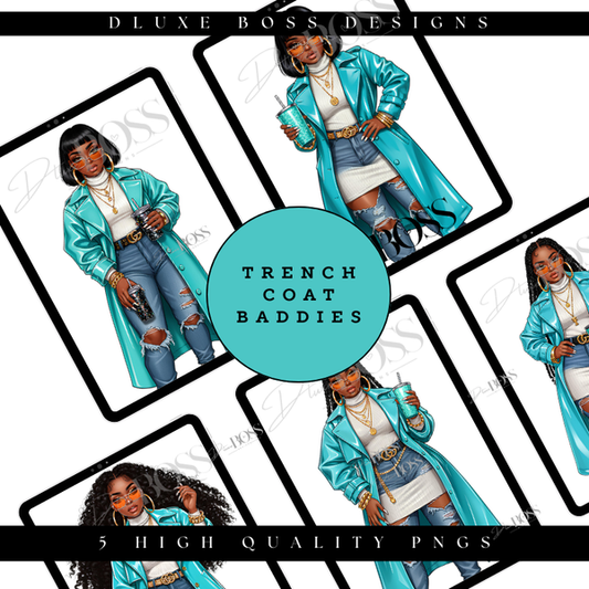 Trench Coat Baddies PNG Bundle